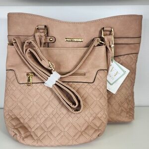 IVY 2-in-1 Quilted Tote + Crossbody Set | Blush Pink | NWT